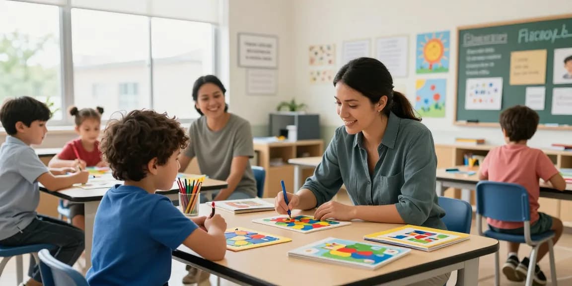 Empowering autism education programs Burlington with interactive learning in a modern classroom.