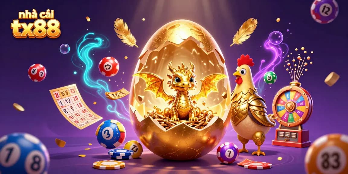 Win big with nhà cái tx88 in a vibrant 3D casino scene featuring thrilling lottery elements.