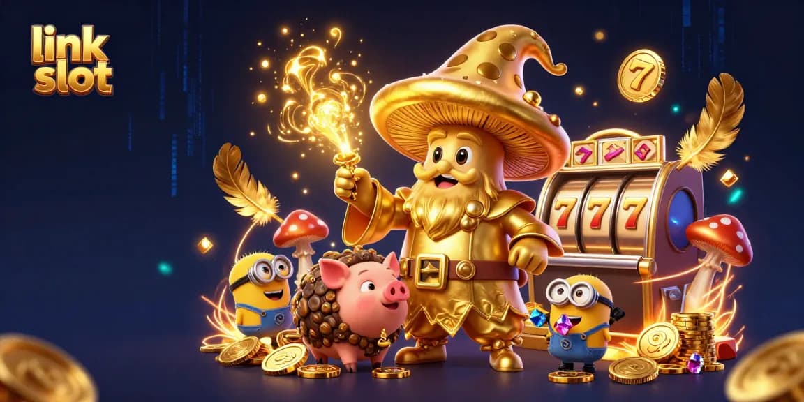 Menang bermain permainan link slot dengan gameplay yang mendebarkan dan simbol keberuntungan.