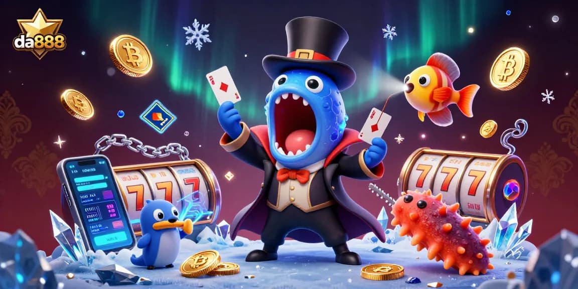 Engage with da888's vibrant online casino illustrations highlighting thrilling gameplay and dynamic energy.