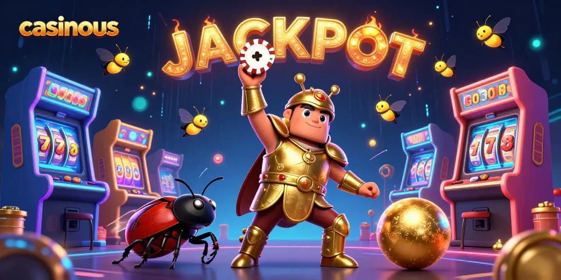 Feel the excitement at casinous as the hercules beetle celebrates a grand jackpot!