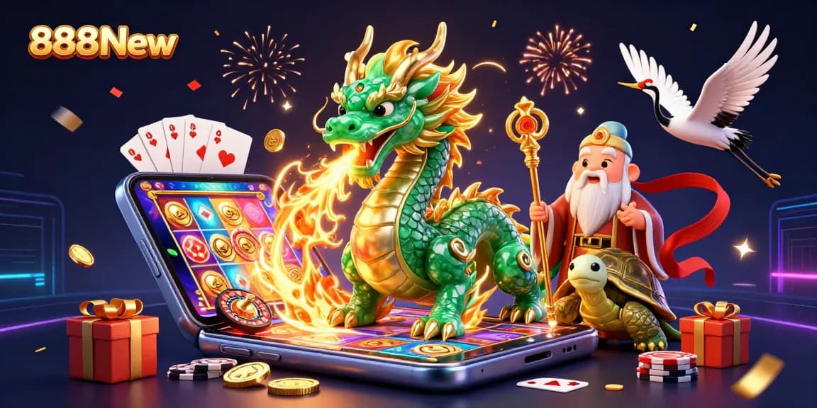 Engage with 888New's vibrant gaming universe featuring unique characters and dynamic action.