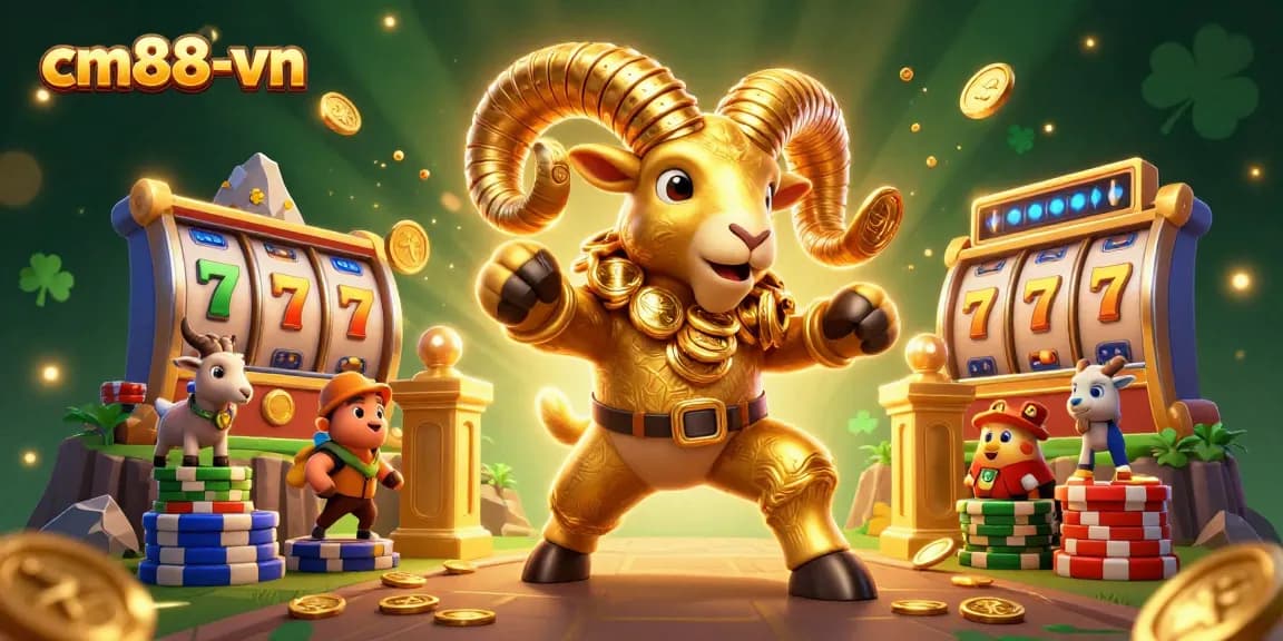 Experience thrilling slots at cm88-vn with our dynamic golden ram and vibrant game elements.