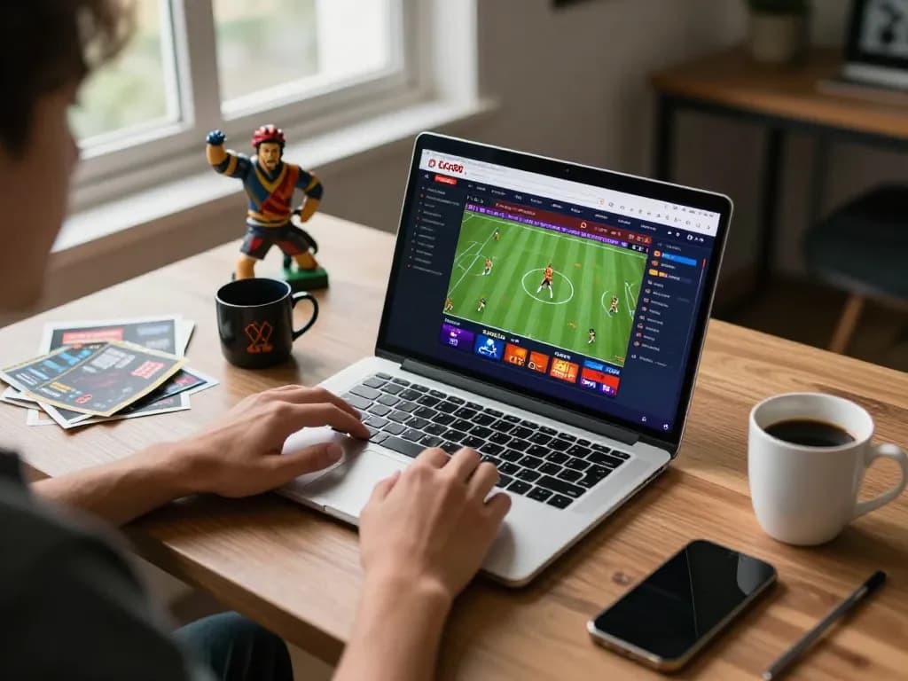 Cá cược Lu88 setting with a person engaging in strategic sports betting online, showcasing modern lifestyle.