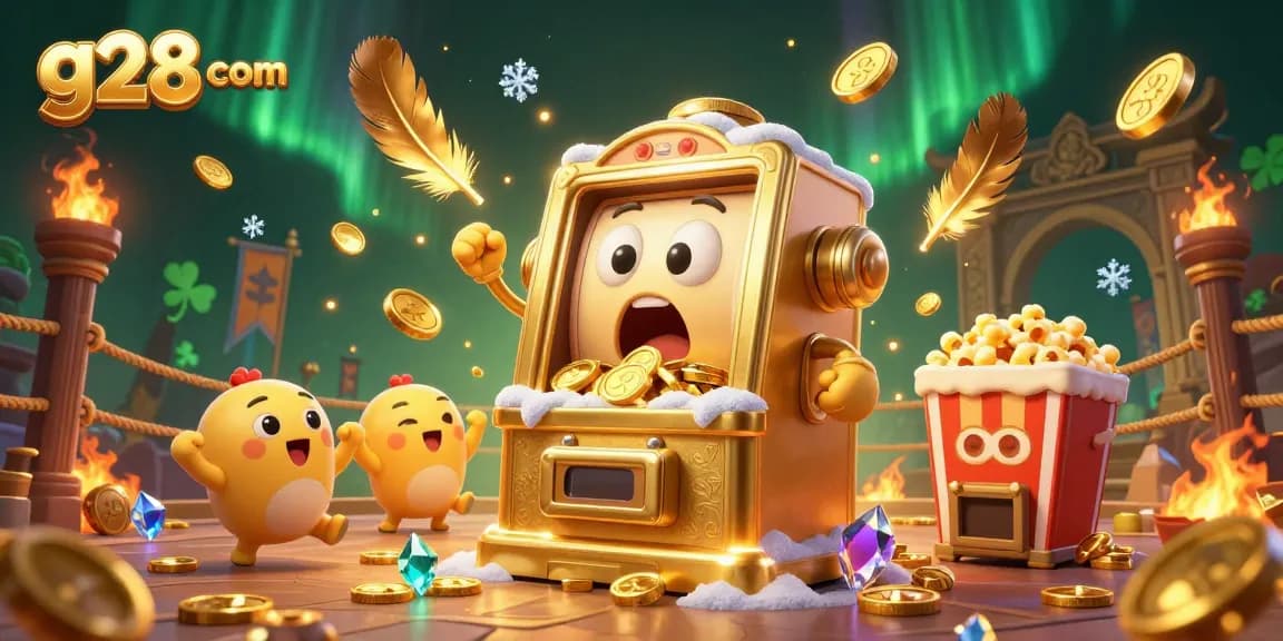 Hit a jackpot and cheer with g28 com’s vibrant online gaming celebration scene!