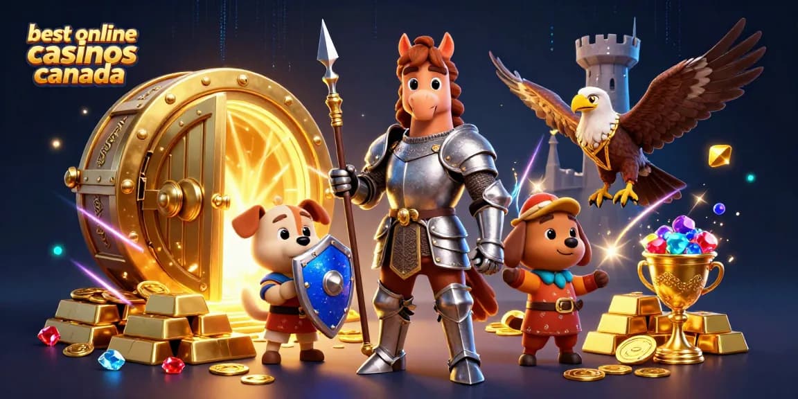 Engage with the best online casinos Canada featuring colorful characters in a vibrant casino scene.