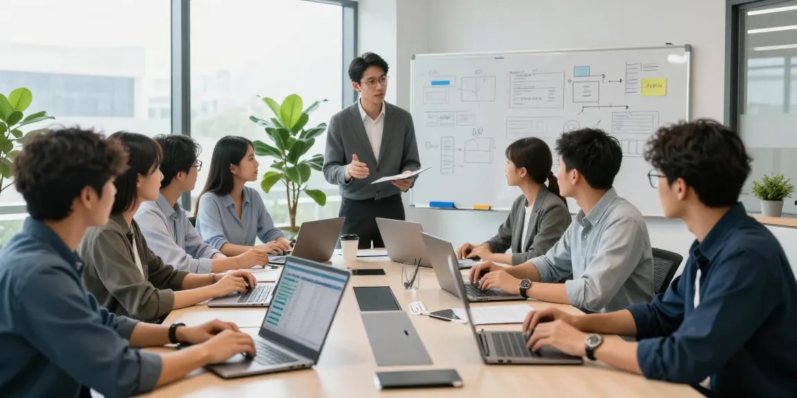 Proactive IT support for small business team collaborating in modern office