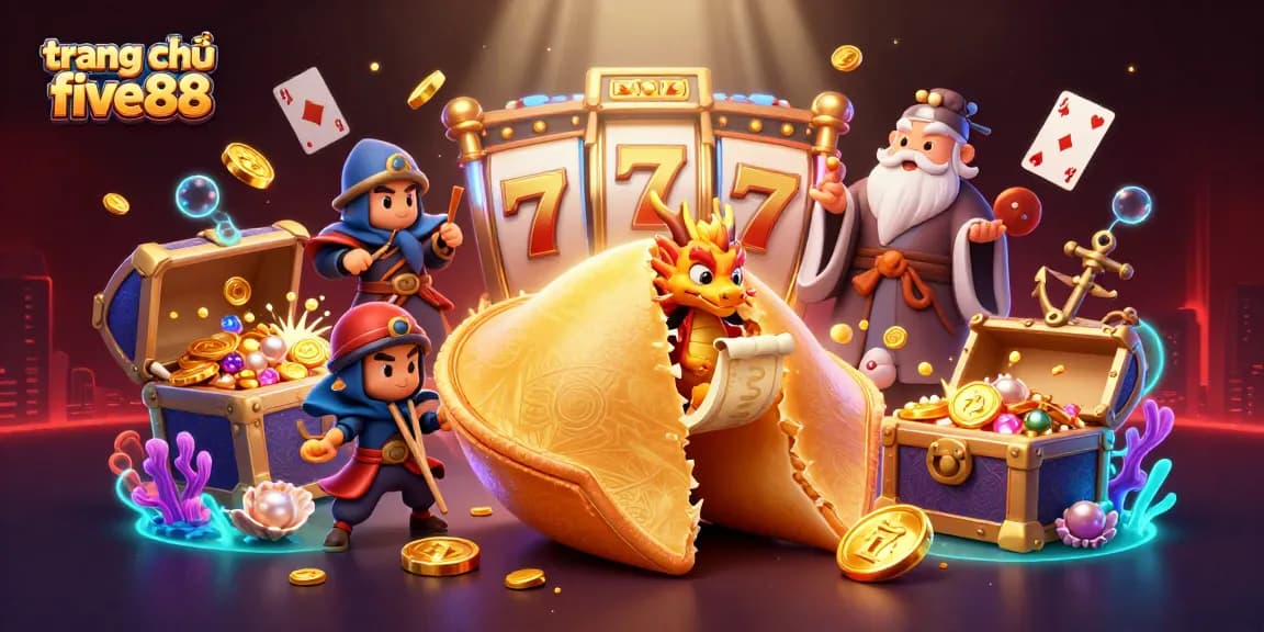 Experience excitement at trang chủ five88 with vibrant casino elements and engaging characters in a dynamic scene.