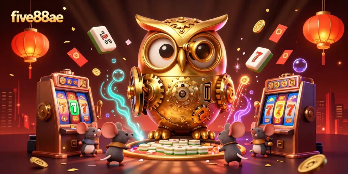 Experience thrilling gameplay at five88ae with exciting slot machines and casino elements in a vibrant 3D scene.
