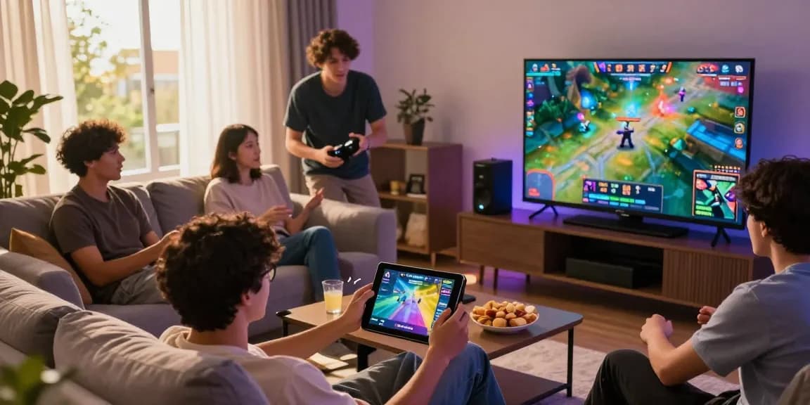 Exciting gaming moment with friends enjoying 68gamebai together in a lively setting.