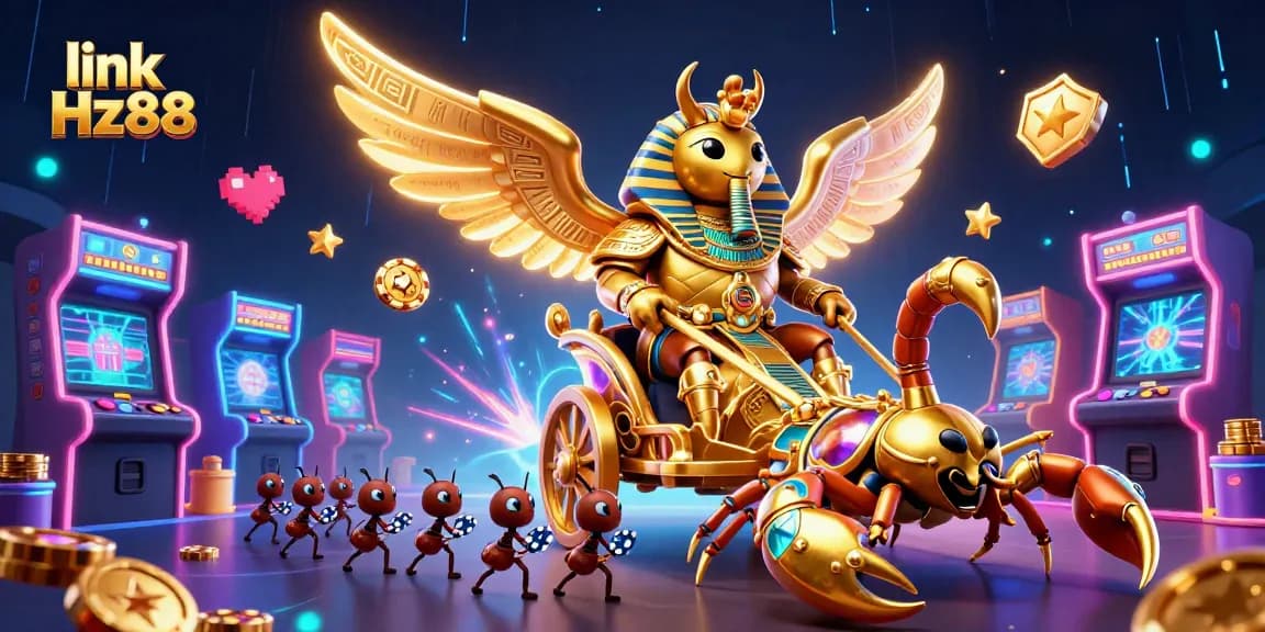 Engage with exciting gaming adventures via link Hz88, featuring colorful 3D arcade elements and vibrant casino themes.
