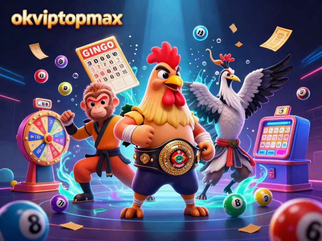 Engage in exciting lottery action with okviptopmax featuring colorful lottery balls and dynamic game elements.