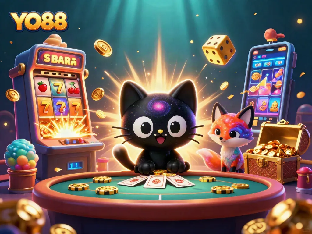 Spin the reels at YO88's exciting cosmic casino table with vibrant characters and jackpots.