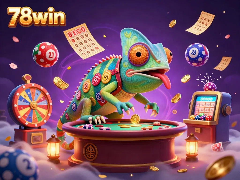 Experience the vibrant excitement of 78win's casino with dynamic characters and energetic game elements.