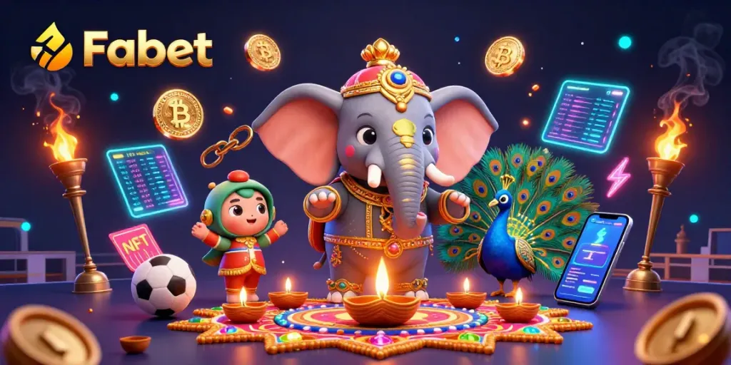 Engage in thrilling sports betting with Fabet, showcased by vibrant 3D characters and dynamic game elements.