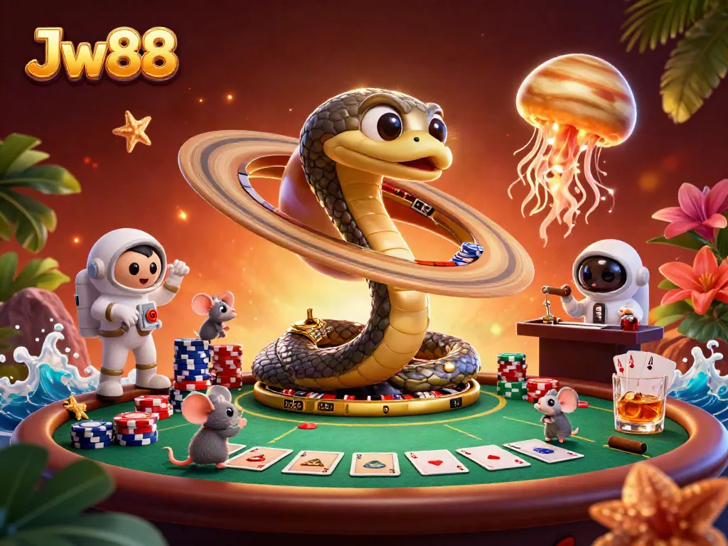 Experience winning moments at Jw88 with a vibrant 3D casino scene depicting a roulette wheel and betting mice.