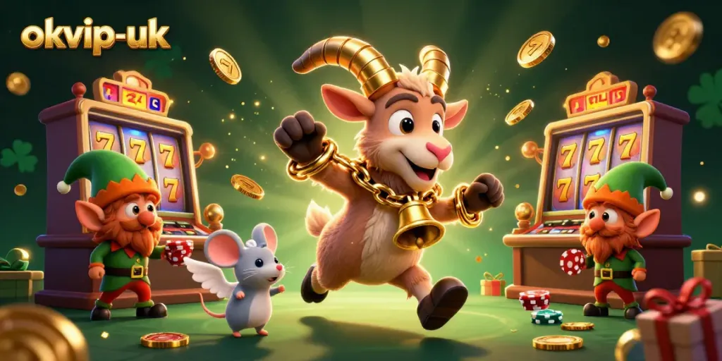 Spin to win with okvip-uk in a festive casino celebrating luck and excitement.