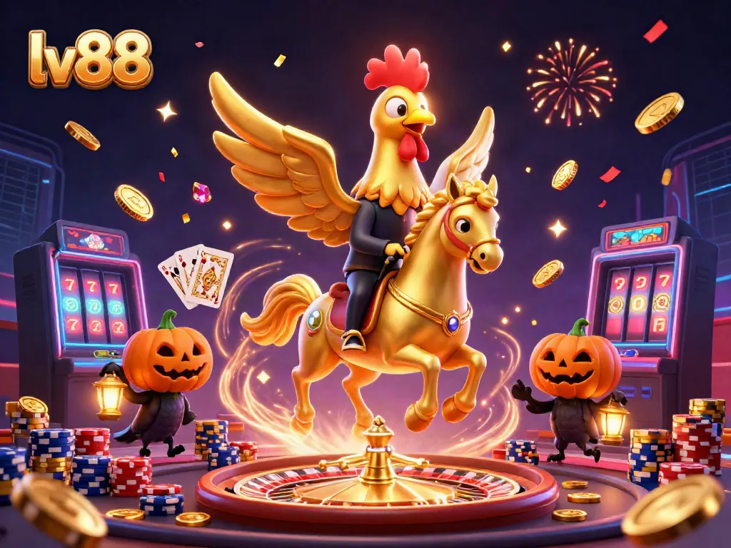 Experience the thrill of gambling with lv88 in a vibrant casino scene filled with excitement and fortune.