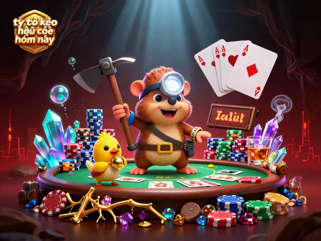 View the dynamic scene depicting tỷ lệ kèo nhà cái hôm nay with characters and vibrant casino elements.