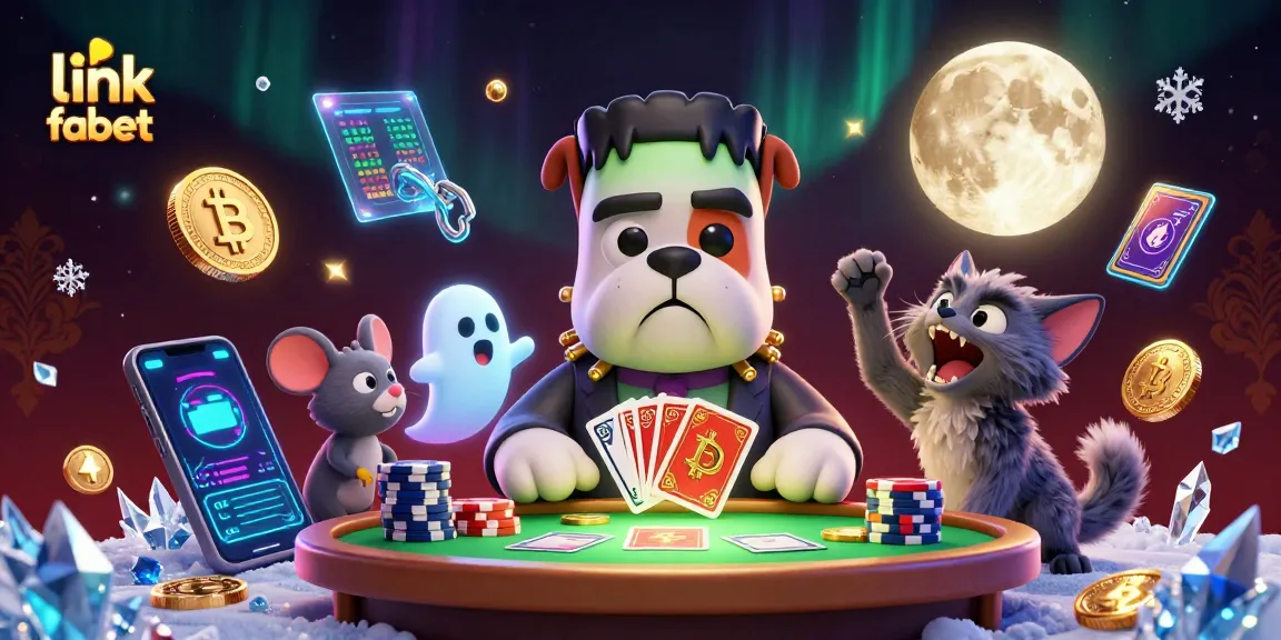Join the fun at link fabet with vibrant 3D characters gambling at a spooky casino.